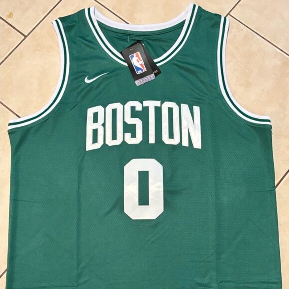 Boston Celtics Jayson Christopher Tatum Jr. # 0 Jersey Green/White , Unisex - Picture 4 of 12